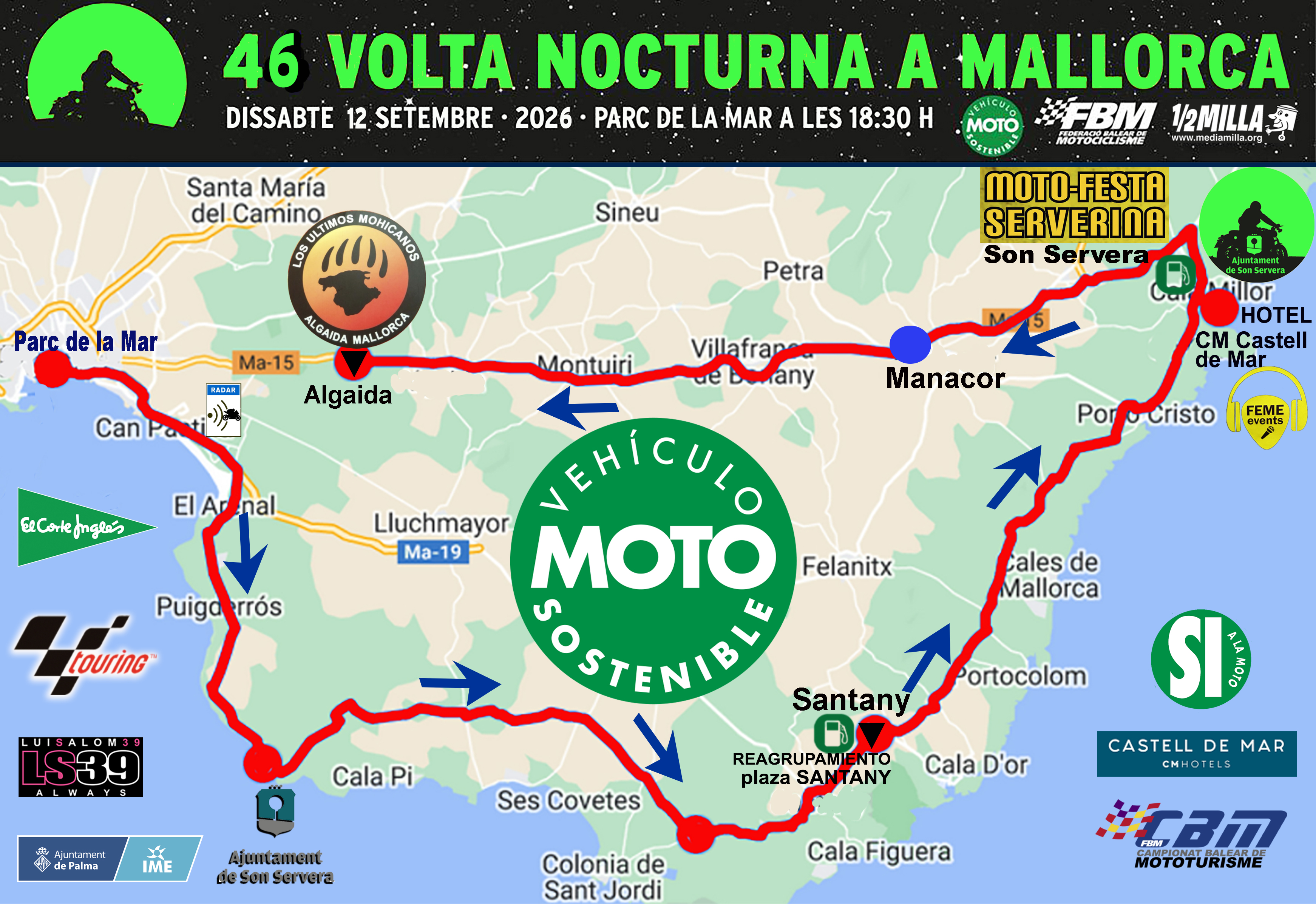 Itinerario de 46ª VOLTA NOCTURNA INTERNACIONAL A MALLORCA