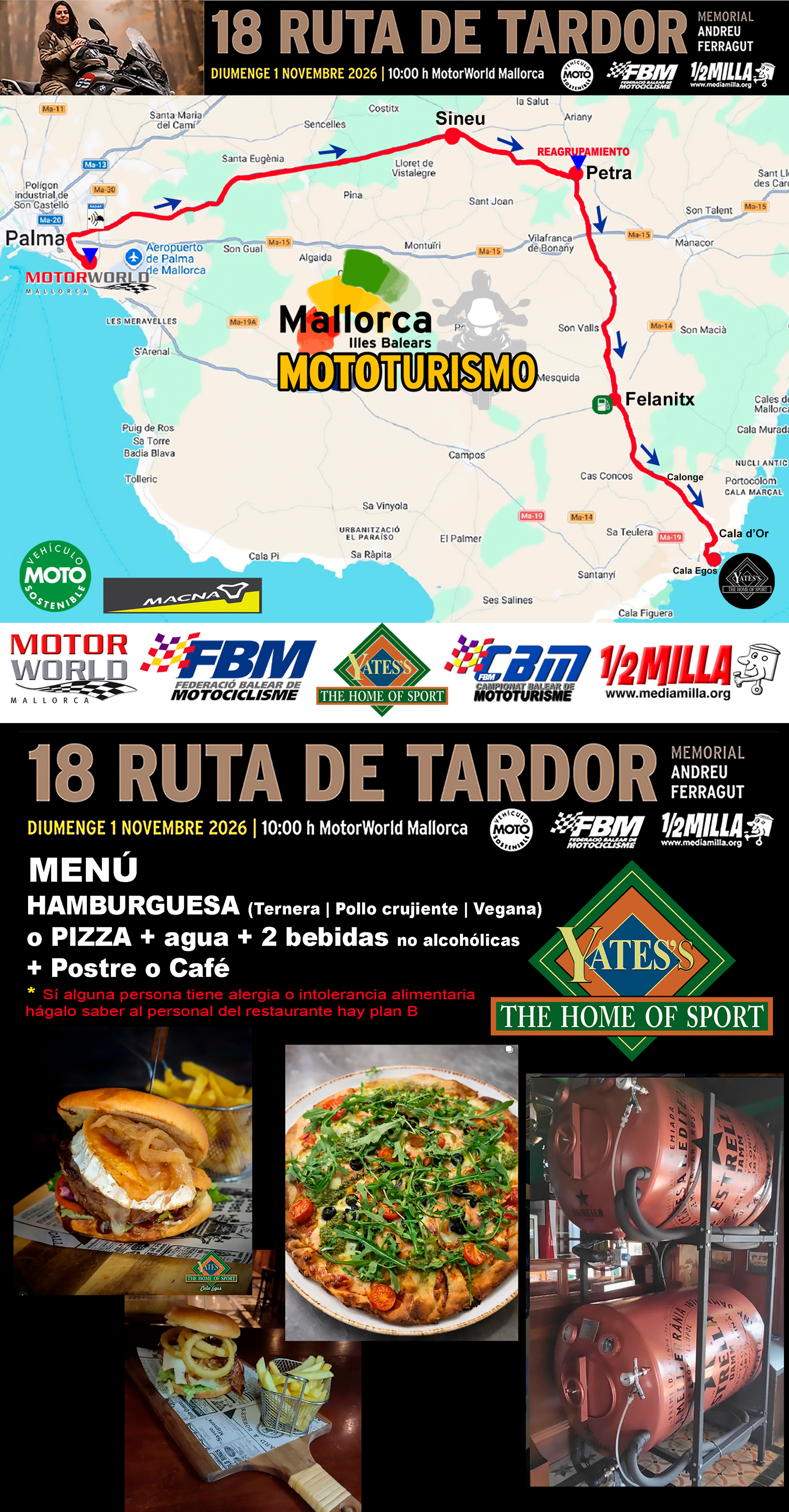 Itinerario de 𝟙𝟠ª ℝ𝕌𝕋𝔸 𝔻𝔼 𝕋𝔸ℝ𝔻𝕆ℝ Memorial Andreu Ferragut