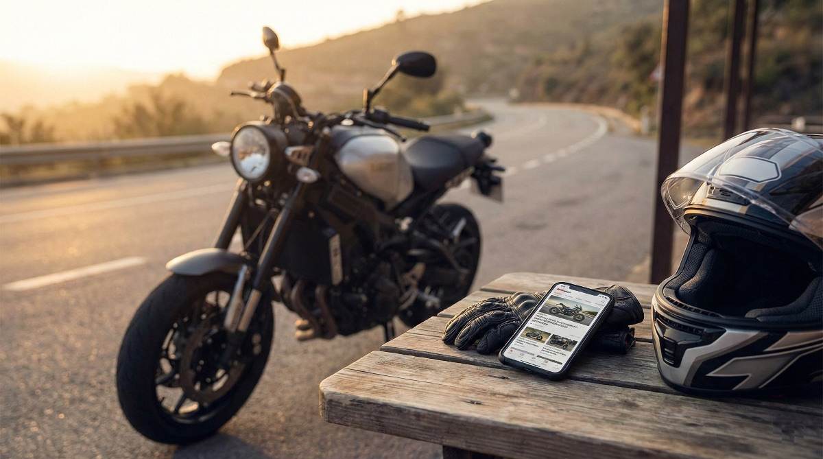 Motociclistas disfrutan de un paisaje idílico mientras pasean en sus potentes máquinas por una carretera sinuosa