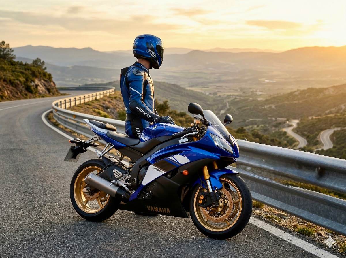 Yamaha R6 2008 en taller con piezas de mantenimiento y herramientas, lista para servicio