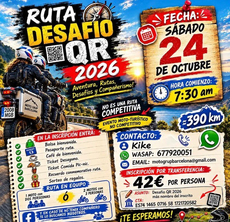 La ruta desafío QR 2026!! 🔥🏍️💨